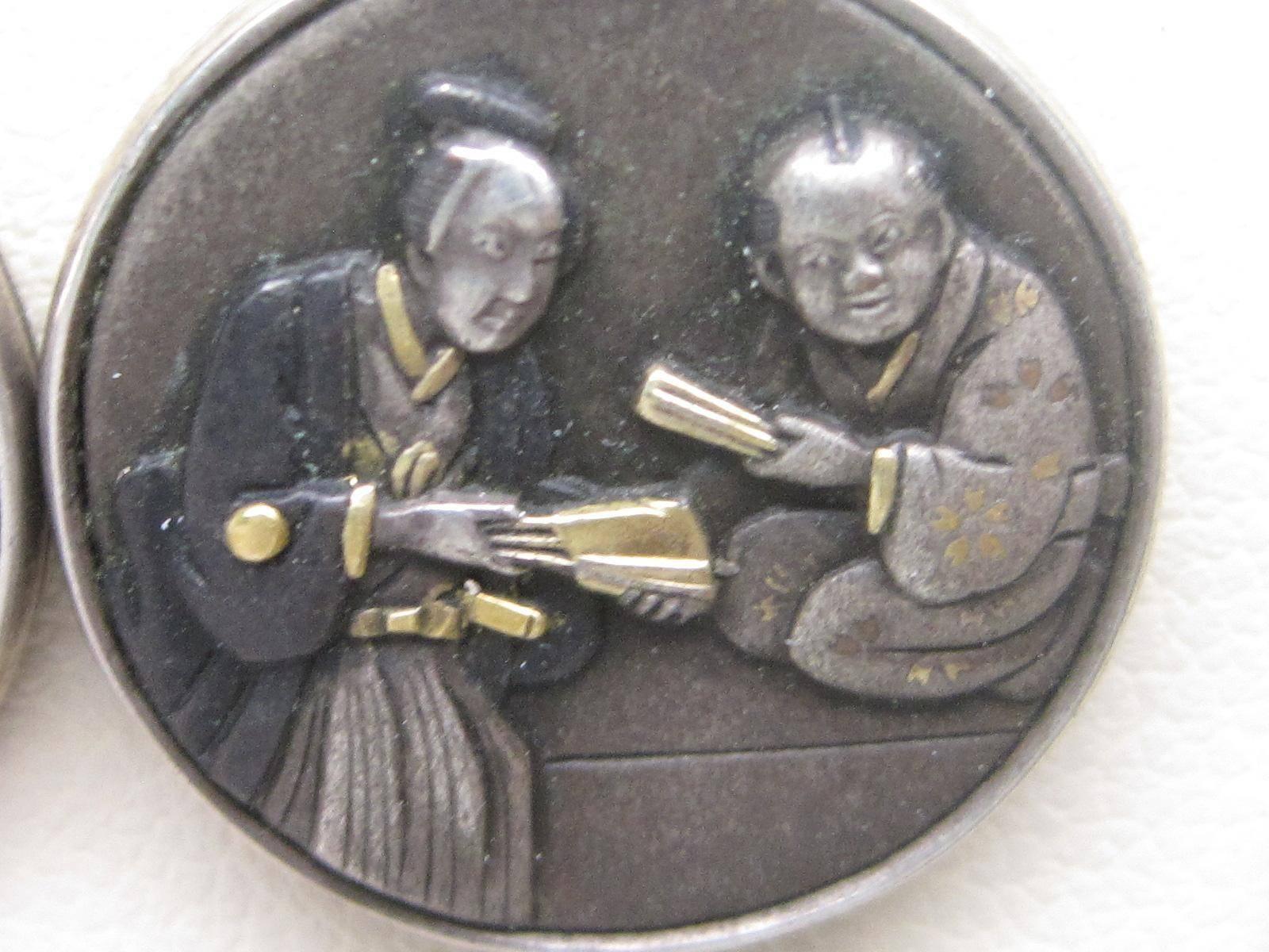 19th Century Victorian Japanese Shakudo Silver Drop Earrings 2