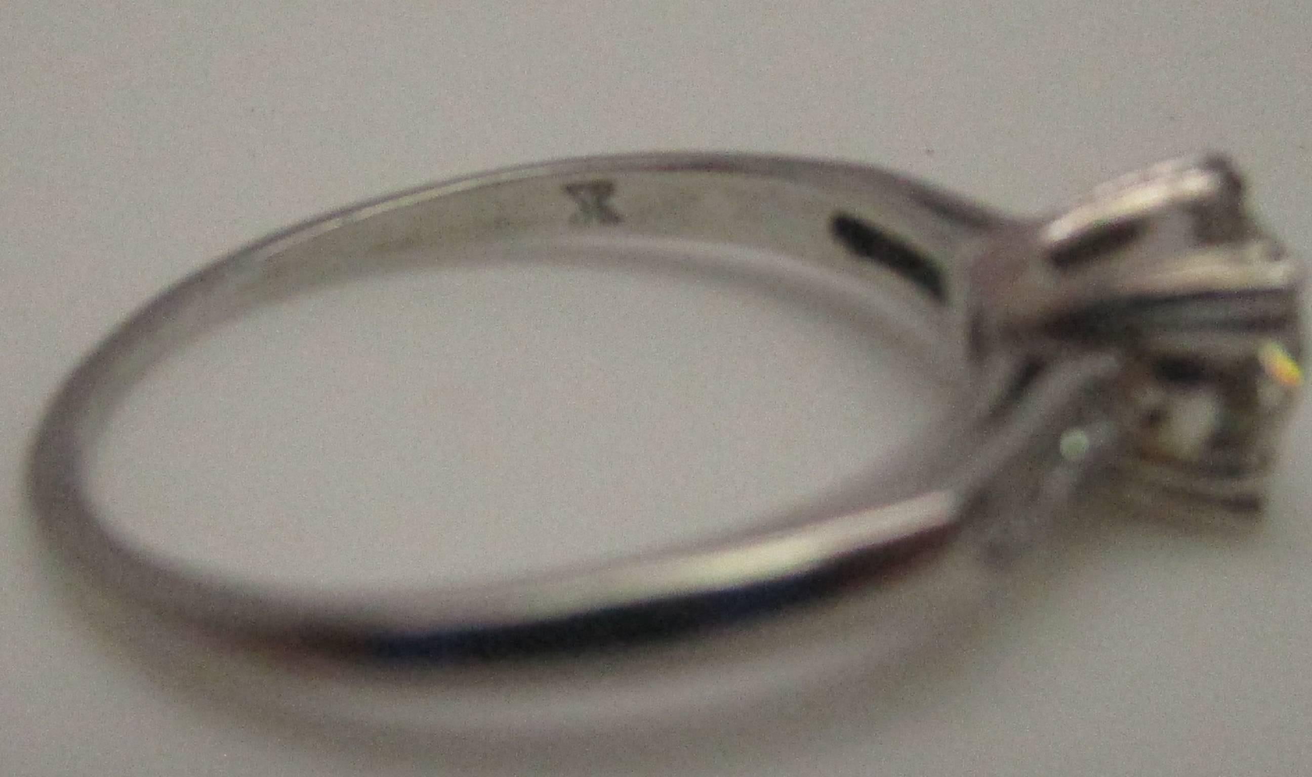 Old European Cut Midcentury Platinum Euro Cut Diamond Engagement Ring For Sale