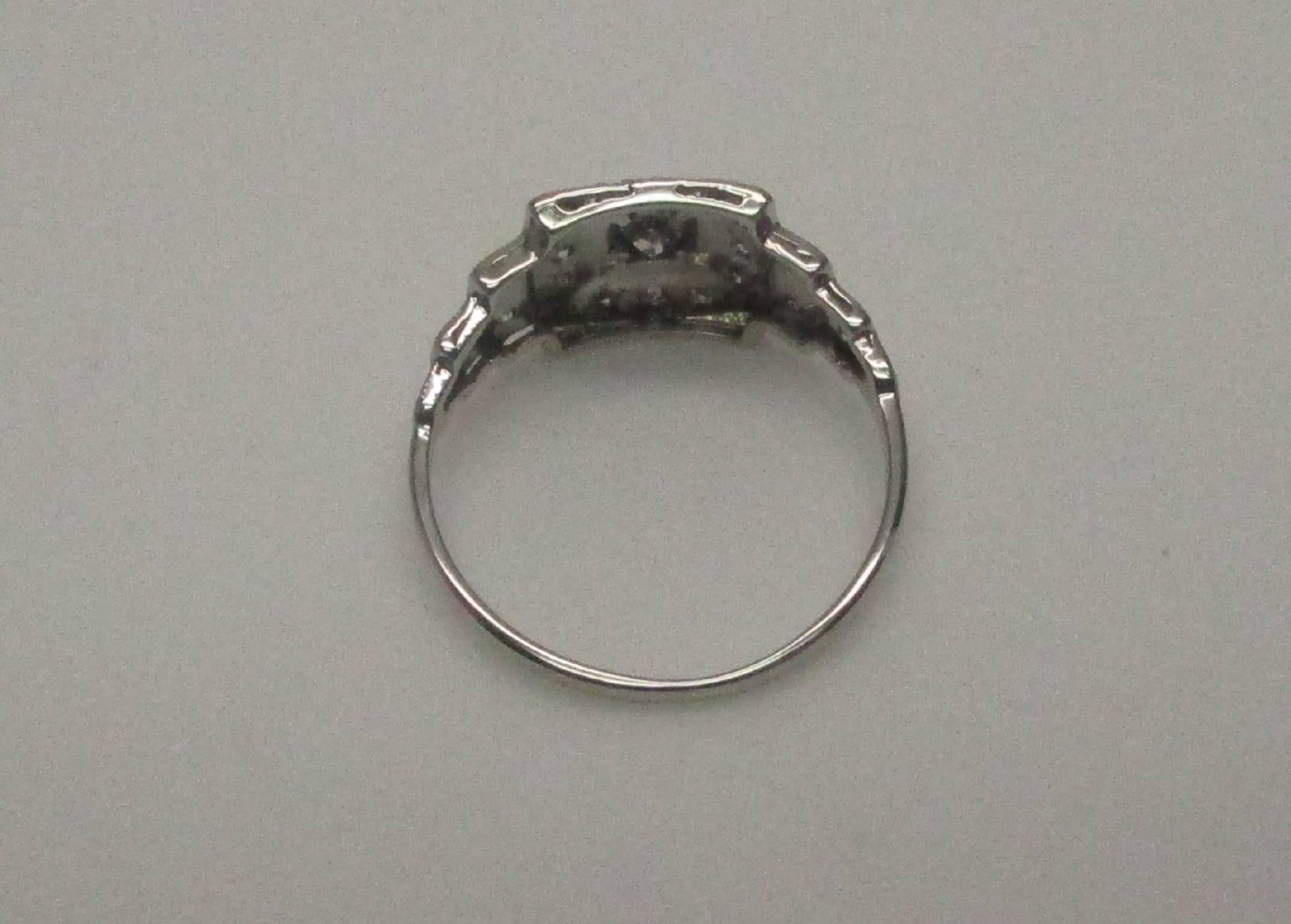 Platinum Diamond Art Deco Engagement Ring 3