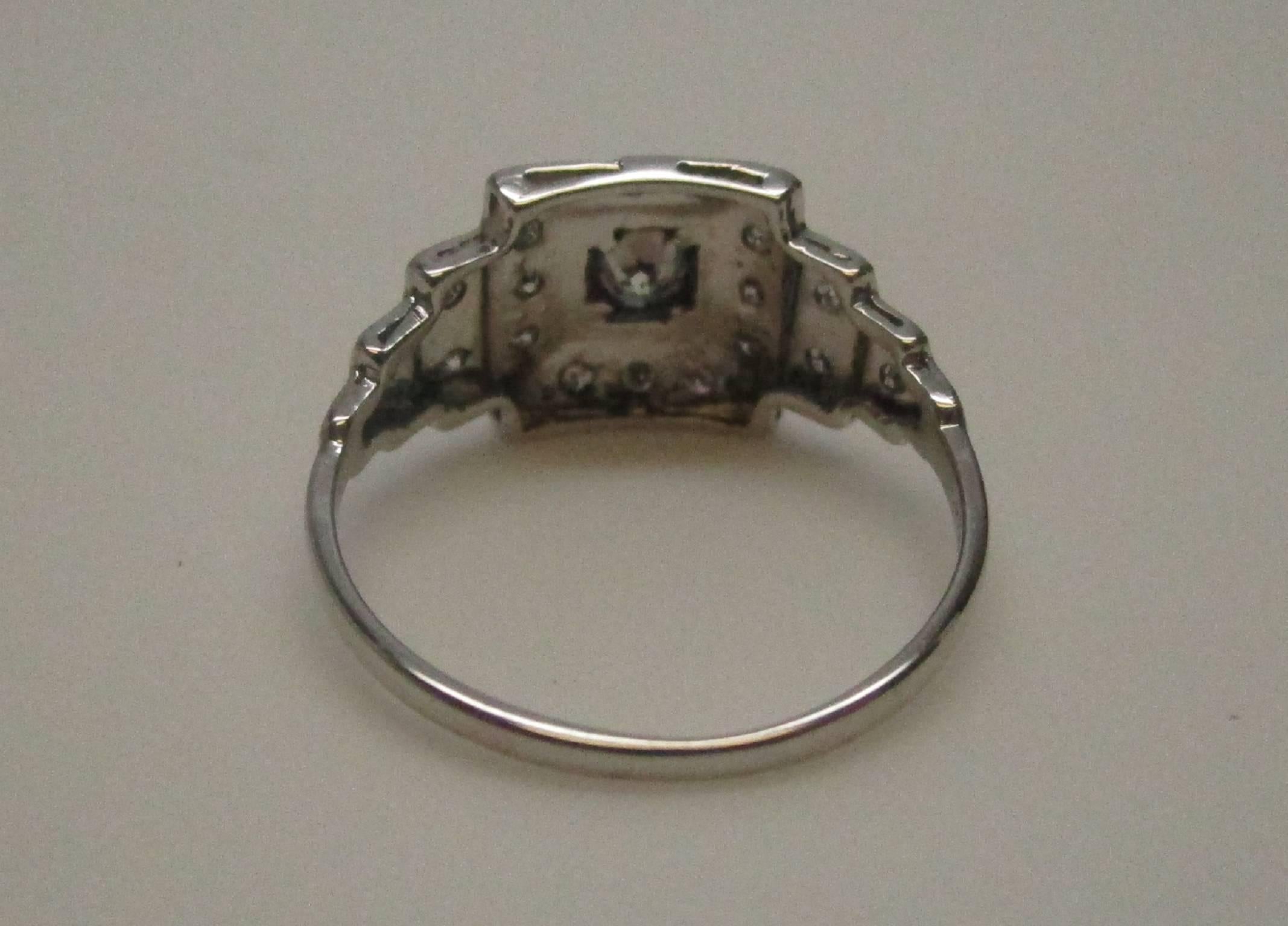 Women's Platinum Diamond Art Deco Engagement Ring