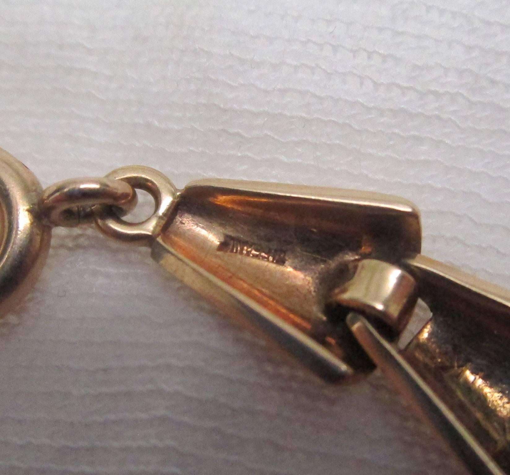 Tiffany & Co. Art Deco 14 Karat Gold Link Bracelet 1