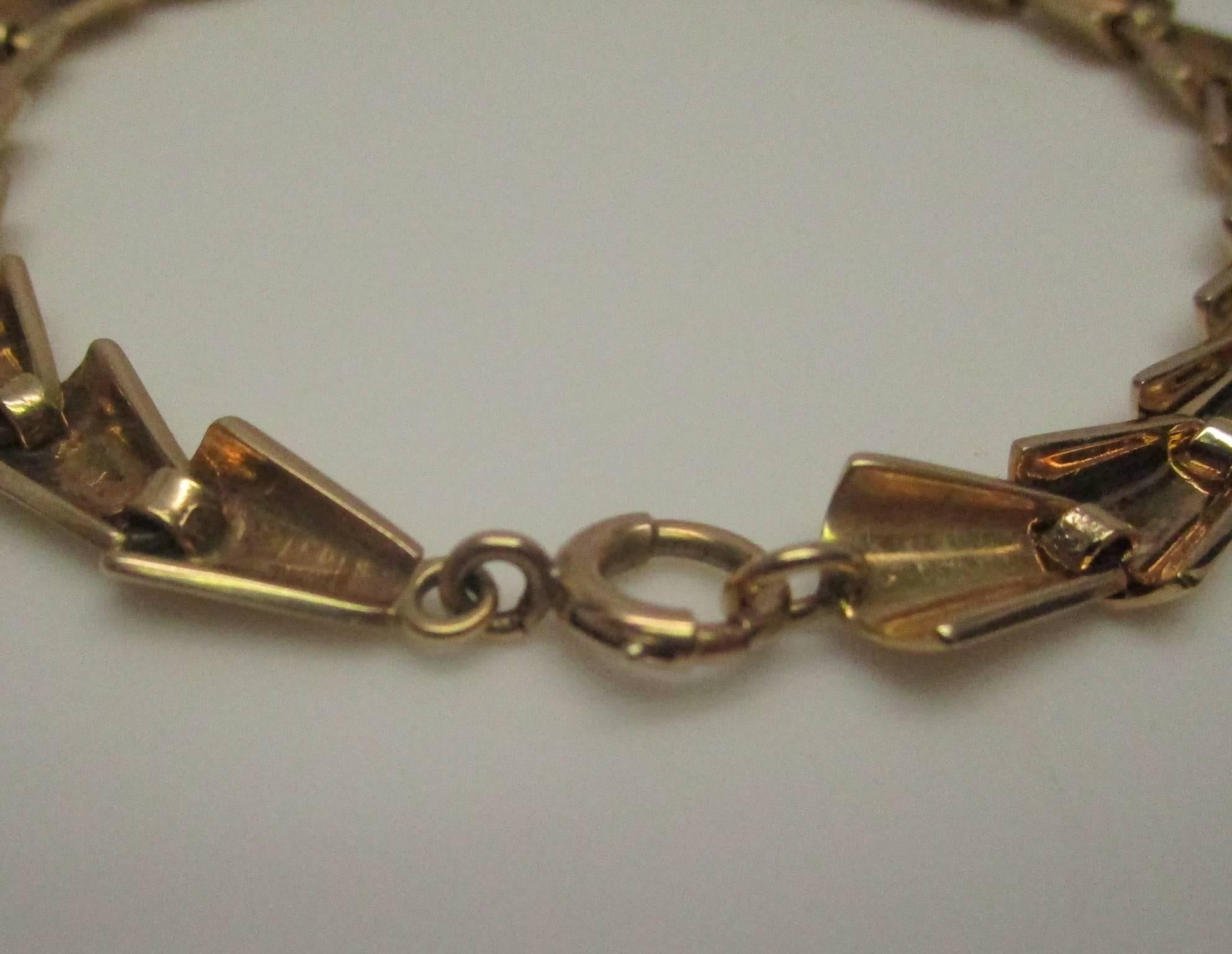 Tiffany & Co. Art Deco 14 Karat Gold Link Bracelet 2