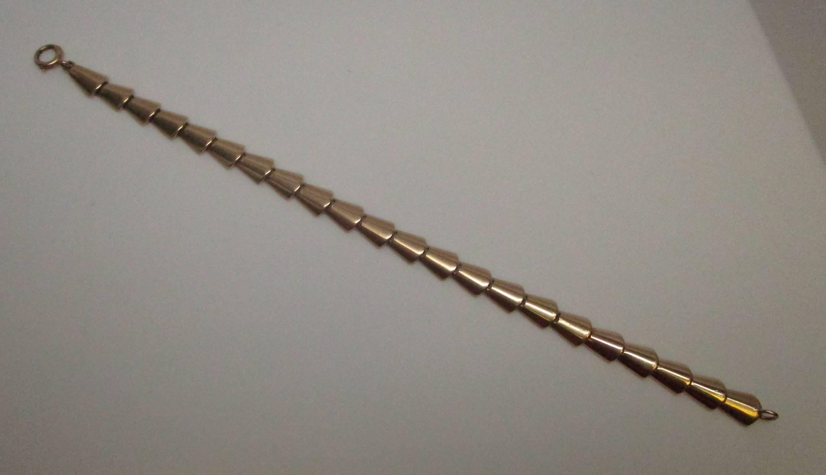 Women's or Men's Tiffany & Co. Art Deco 14 Karat Gold Link Bracelet