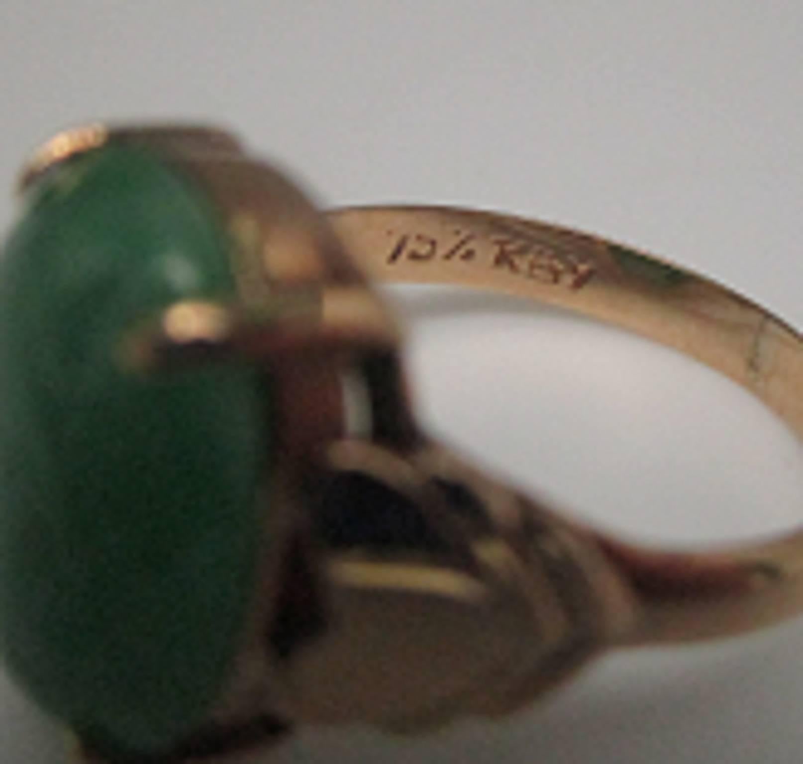Women's Jade Cabochon 18 Karat Ring