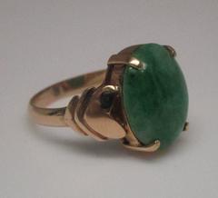 Jade Cabochon 18 Karat Ring