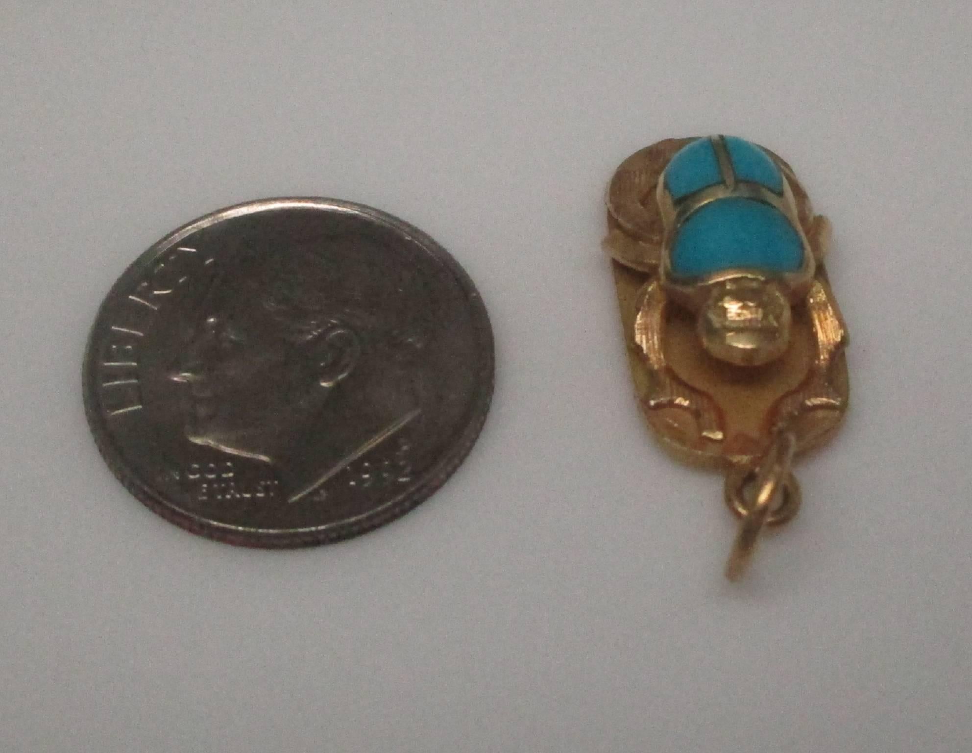 Gold Scarab Pendant In Excellent Condition In Lexington, KY