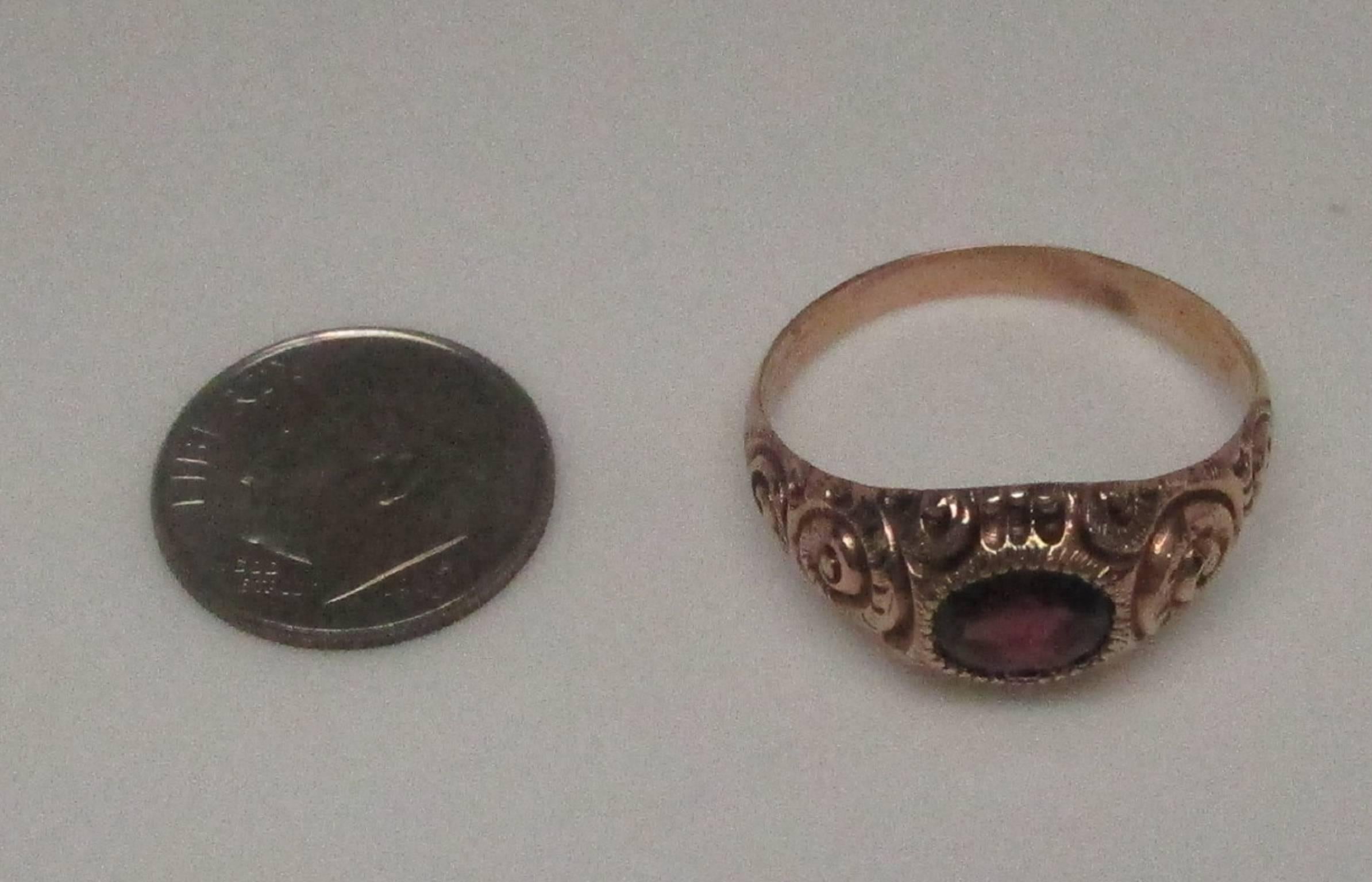 Women's or Men's Garnet Rose Gold Ring