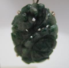 Arts and Crafts Carved Jade Sterling Silver Earrings