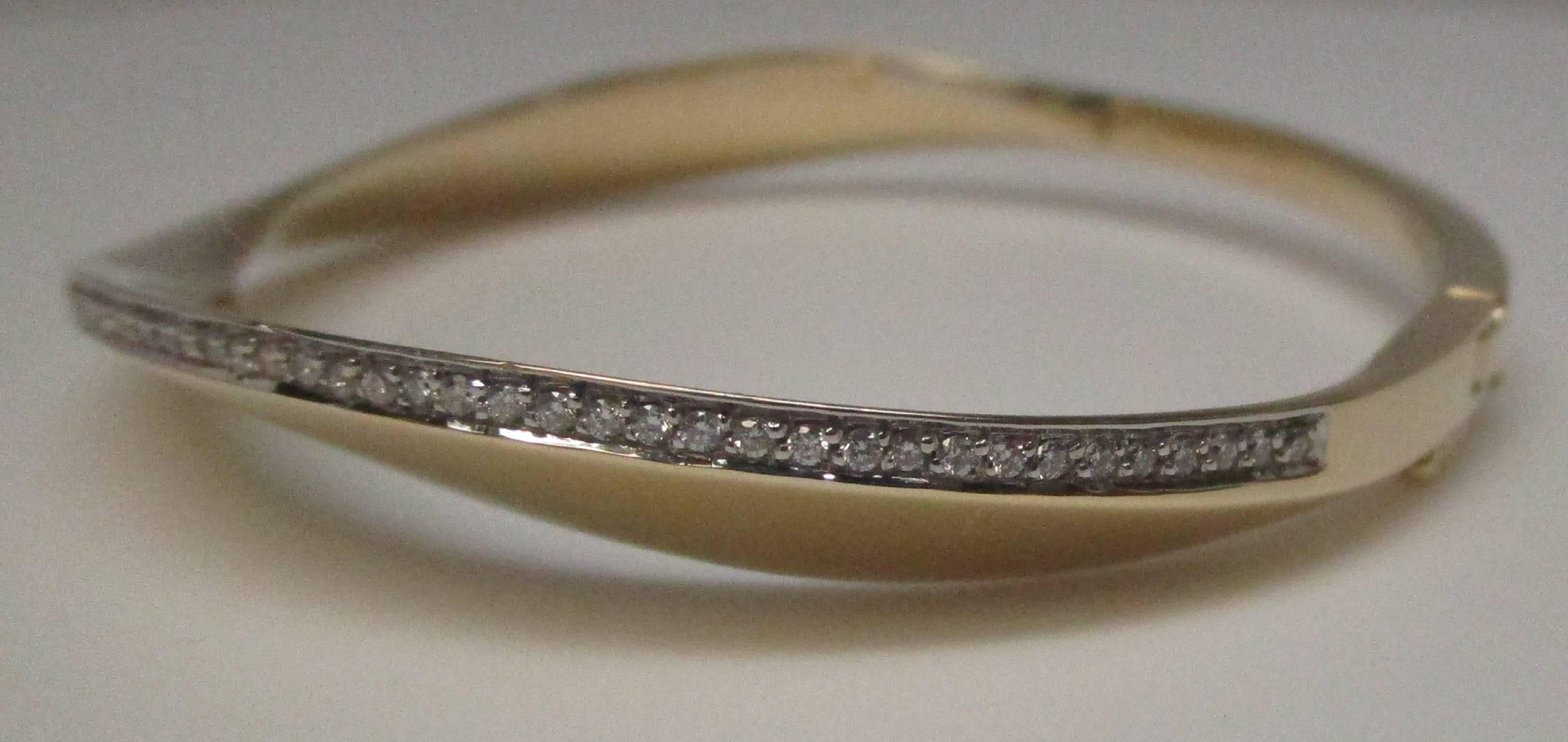 Contemporary Diamond Gold Bracelet