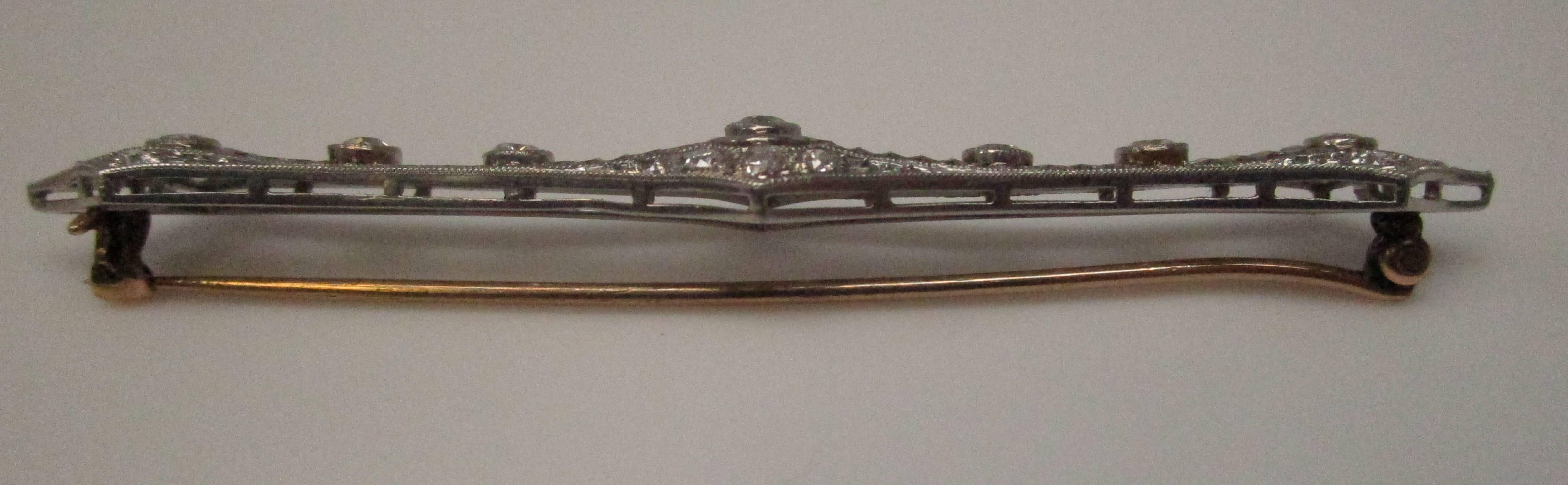 Women's Diamond Platinum Bar Pin
