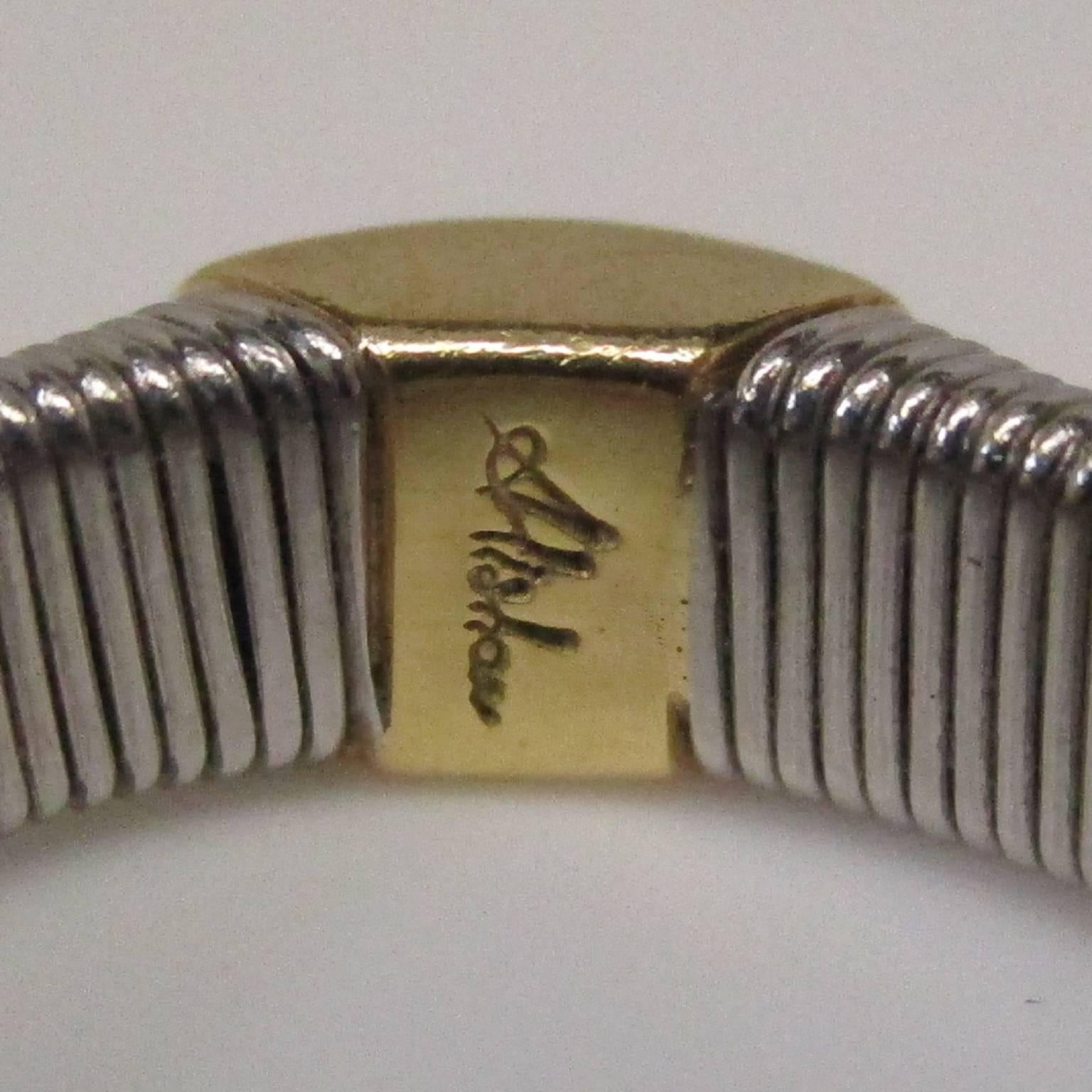Gold Platinum Wire Wrapped Band Ring In Excellent Condition In Lexington, KY