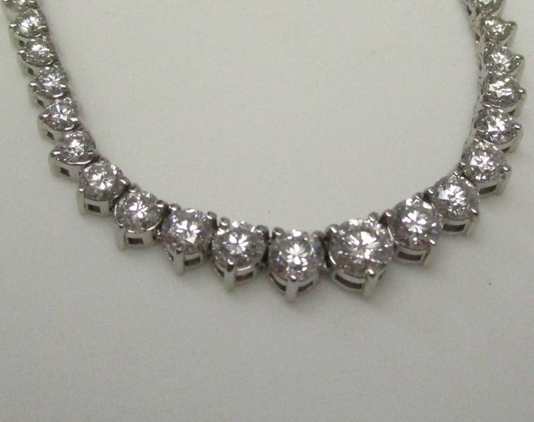 18 Karat White Gold Riviera Style Diamond Choker Necklace at 1stDibs ...