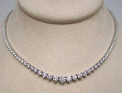 18 Karat White Gold Riviera Style Diamond Choker Necklace