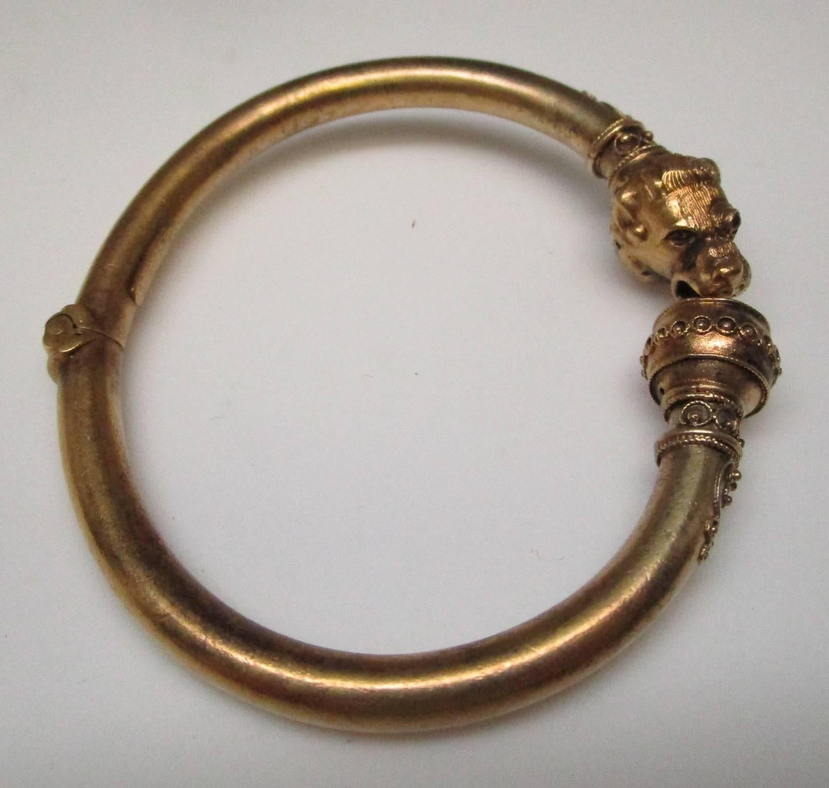 Victorian Ruby Gold Bangle Bracelet 2