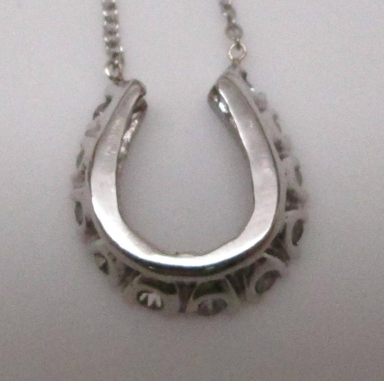 18K Gp Ss Horseshoe Diamond Necklace main image 1