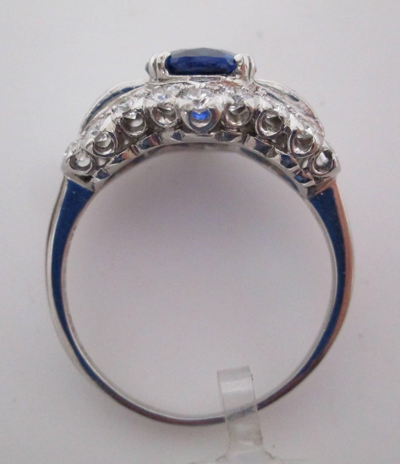 Women's Sapphire Diamond Engagement Ring