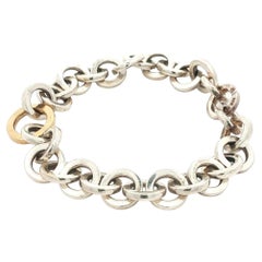 Tiffany & Co. Sterling Silver & 18K Yellow Gold Circle Link Bracelet