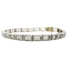 Handcraft - Bracelet Art déco en platine et or filigrané