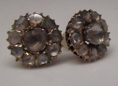 Georgian Rose Cut Diamond yellow gold Earrings
