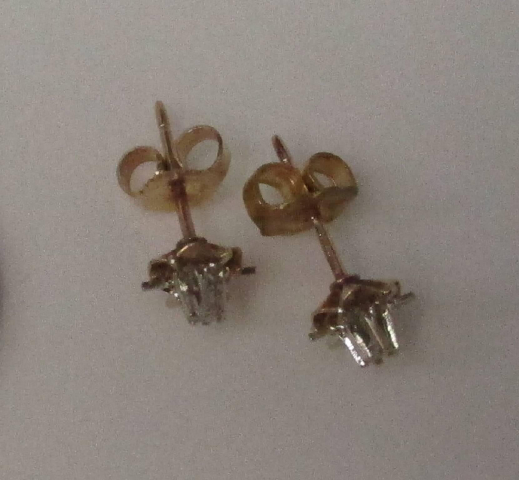 Contemporary Diamond Gold Buttercup Stud Earrings