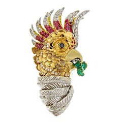 Sapphire 2.65ct. Diamond 18 Karat PRETTY BIRD II Brooch by John Landrum Bryant Sapphire 2.65ct. Diamond 18 Karat PRETTY BIRD II Brooch by John Landrum Bryant