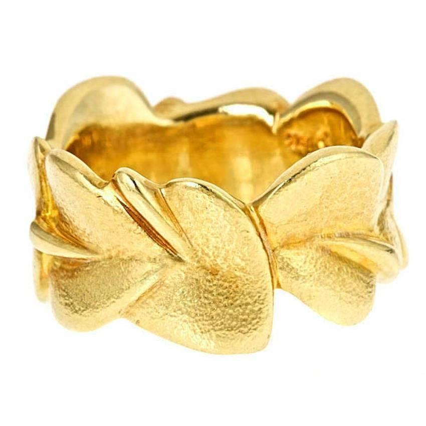 18k Yellow Gold WATER LILY LEAF Ring by John Landrum Bryant
