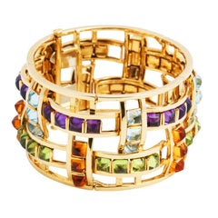 Movable Stones 18k Gold ABACUS Bracelet by John Landrum Bryant