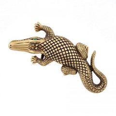 Bronze Stalking Alligators Belt Buckle by John Landrum Bryant