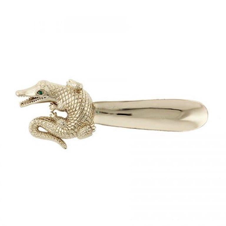 Silver Curled Alligator Shoehorn by John Landrum Bryant