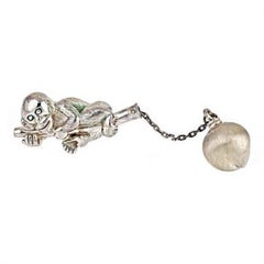 Sterling Silver Monkey Keychain by John Landrum Bryant