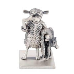 Antique Silver-Plated Bronze Sheep by John Landrum Bryant