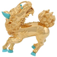 Turquoise Gold-Plated Bronze Kirin