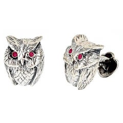 Yellow Sapphire Eyes Sterling Silver Owl Cufflinks by John Landrum Bryant Yellow Sapphire Eyes Sterling Silver Owl Cufflinks by John Landrum Bryant