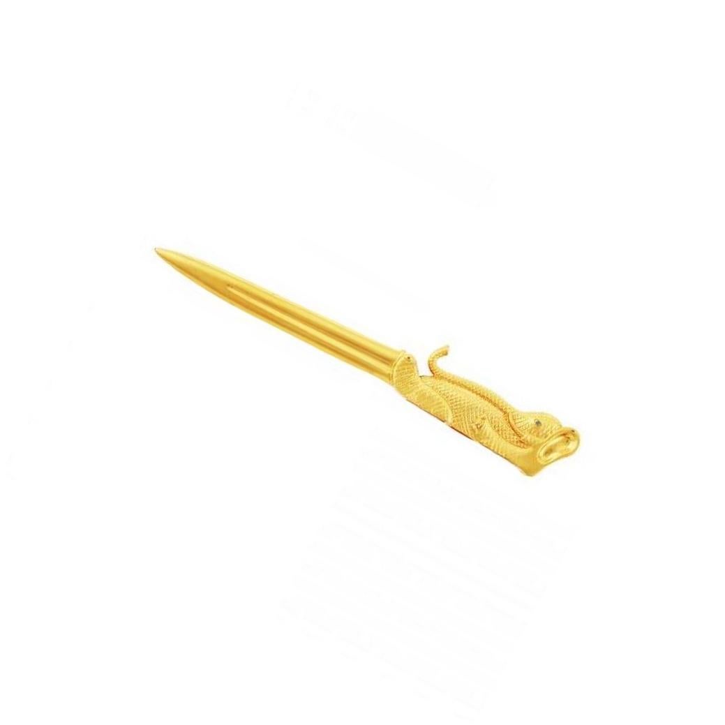 Contemporary Gold-Plated Reclining Elephant Letter Opener by John Landrum Bryant For Sale