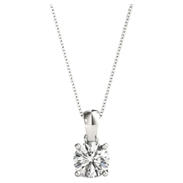 GIA Certified 1 Carat Round Diamond X Basket Yellow Gold Pendant Necklace