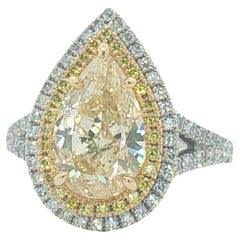 Bague à diamant poire jaune Gregg Ruth