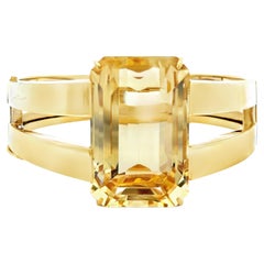 Vintage 44.40 Carat Citrine 18K Yellow Gold Bangle From 1960