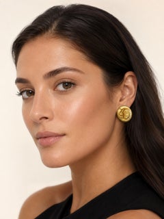 Vahe Naltchayan Boucles d'oreilles à pince soleil et lune en or jaune 18K, R-1994, serties de diamants