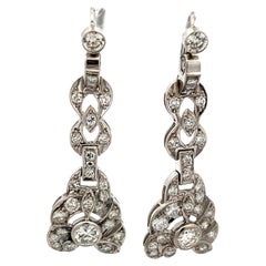 One-of-a-Kind Talia Jade Deco Revival Diamond Drop Earrings  Platinum  5.50 Ct