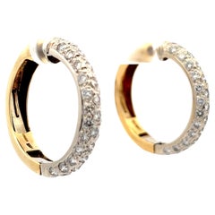 Perfecta - Boucles d'oreilles en or 14K bicolore avec diamants, 3,5 carats