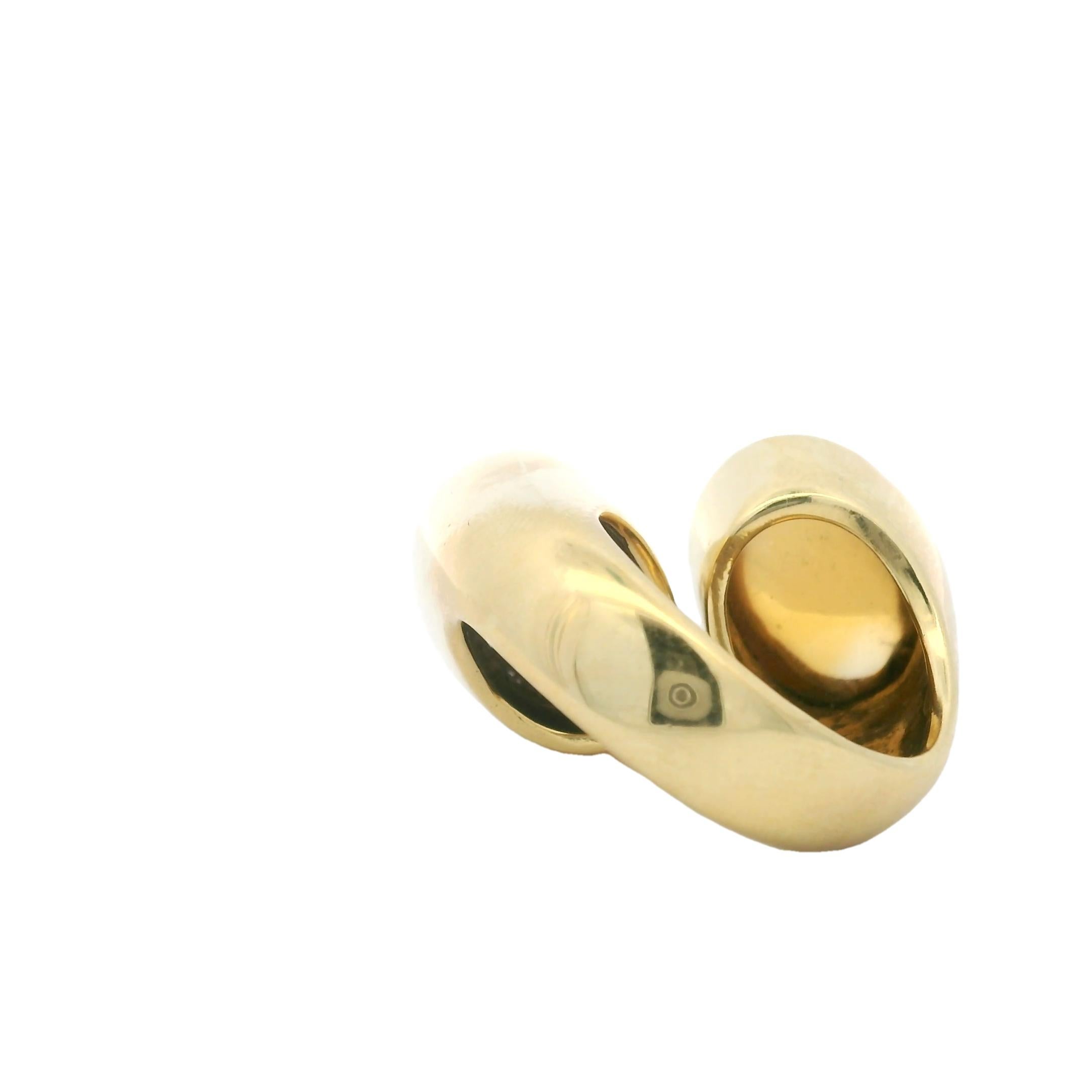 Anello bypass in oro giallo 18 carati con citrino da 3 carati e diamanti da 1,2 carati in vendita 2