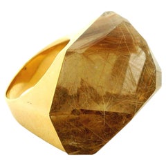 H.Stern for Diane von Furstenberg 18K Gold Rutilated Quartz Ring