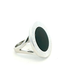 Bulgari Bulgari Large Onyx 18K White Gold Cocktail Ring, circa 2000