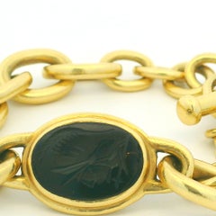 Vahe Naltchayan 18K Gold Reversible Onyx Carnelian Intaglio Bracelet