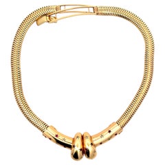 Skulpturale, wandelbare Halskette aus 14-karätigem Gold mit Rubin und Diamanten aus den 1940er Jahren