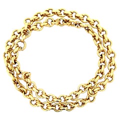 Maleggi Italian 18K Yellow Gold 121.8 Gram Double Rolo Link Long Necklace