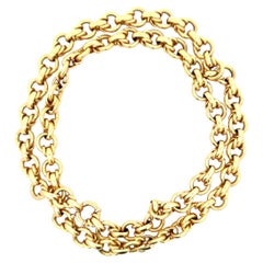 Maleggi Italian 18K Yellow Gold 121.8 Gram Double Rolo Link Long Necklace