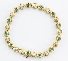 14K Gold Custom Emerald & Diamond Tennis Bracelet 4TCW