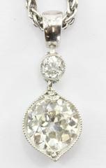 Vintage .80 Carat Old European Cut Diamond Diamond Pendant & Platinum Chain