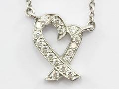 Tiffany & Co Platinum & Diamond Paloma Picasso Heart Necklace Pendant